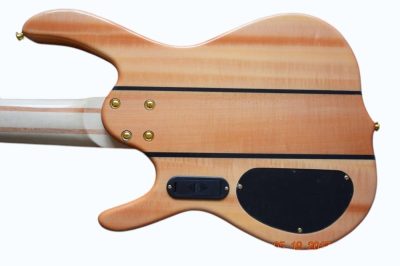Custom Denver Smith Elite Quilted Maple 5 String Bass Ebony Finger Ramp - Image 12