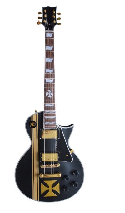 Custom Obsidian James Iron Cross Matte Black Electric Guitar - Image 4