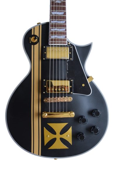 Custom Obsidian James Iron Cross Matte Black Electric Guitar