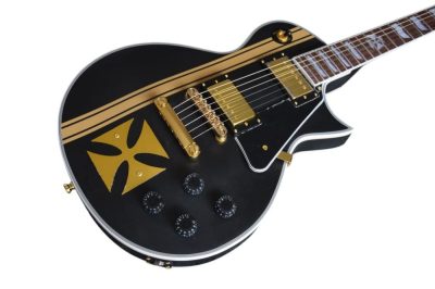 Custom Obsidian James Iron Cross Matte Black Electric Guitar - Image 2