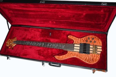 Custom Denver Smith Elite Quilted Maple 5 String Bass Ebony Finger Ramp - Image 14