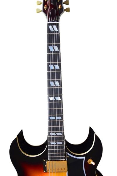 Custom Crown 1962 Barney Kessel Archtop Archtop Black Burst Yellow Guitar - Image 5