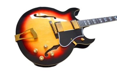 Custom Crown 1962 Barney Kessel Archtop Archtop Black Burst Yellow Guitar - Image 7