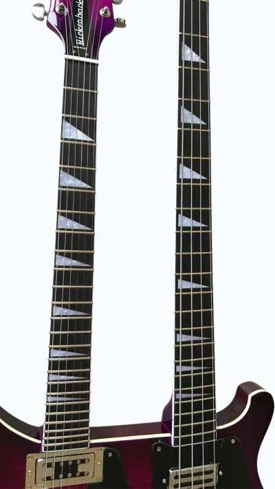 Custom Nova 4003 Double Neck Purple 4 String Bass 6 String Guitar - Image 6