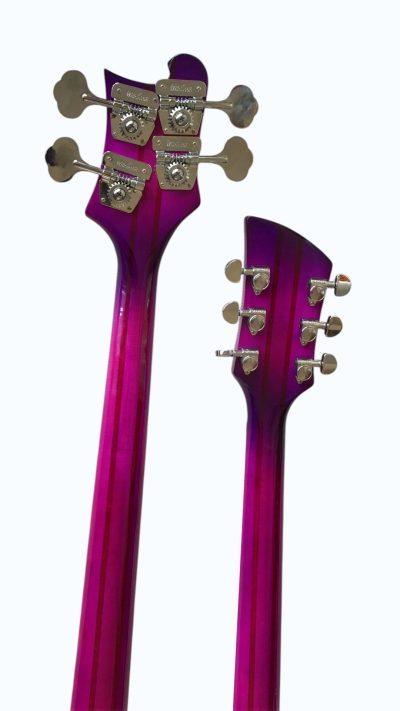 Custom Nova 4003 Double Neck Purple 4 String Bass 6 String Guitar - Image 7