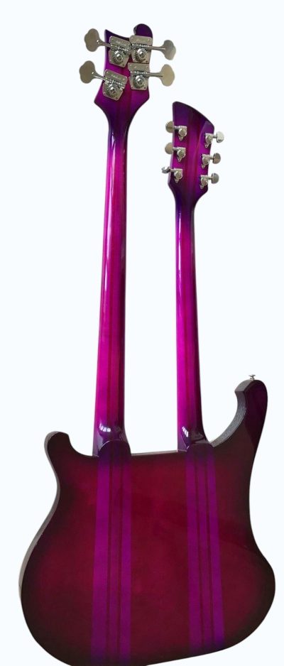 Custom Nova 4003 Double Neck Purple 4 String Bass 6 String Guitar - Image 8