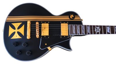 Custom Obsidian JH Iron Cross Matte Black Guitar - Image 4