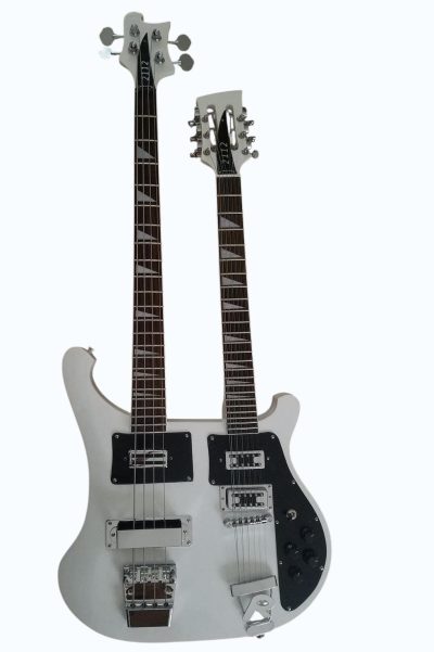 Custom Nova 4080 Geddy Lee Double Neck Arctic White 4 String Bass 12 String Guitar - Image 2