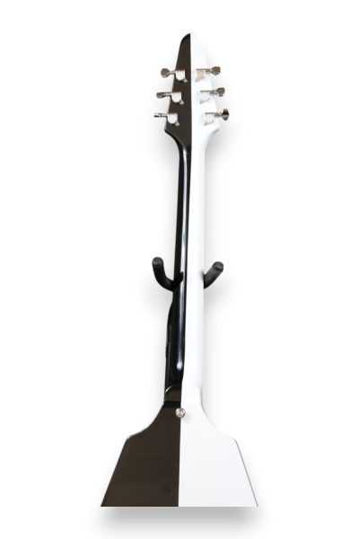 Custom Crown Rudolf Flying V Black White Guitar - Image 3