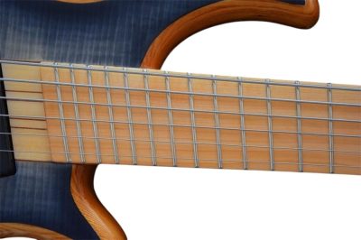 Custom Onyx Setius Gray Flamed Maple Bass Multi Scale Fanned Frets - Image 4