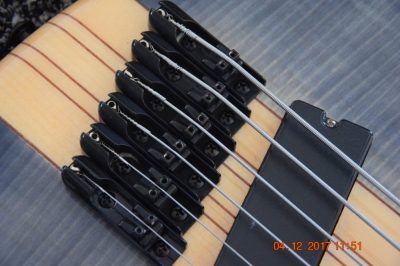 Custom Onyx Setius Gray Flamed Maple Bass Multi Scale Fanned Frets - Image 6
