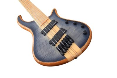 Custom Onyx Setius Gray Flamed Maple Bass Multi Scale Fanned Frets