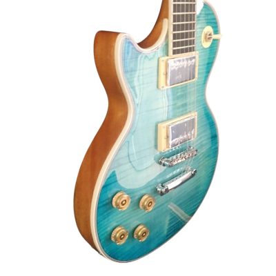Custom Crown Teal Aqua Tiger Maple Top Guitar - Image 10