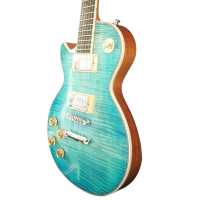 Custom Crown Teal Aqua Tiger Maple Top Guitar - Image 11