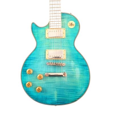 Custom Crown Teal Aqua Tiger Maple Top Guitar - Image 15