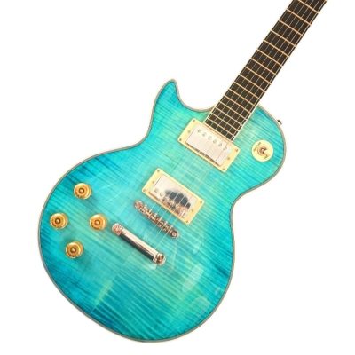 Custom Crown Teal Aqua Tiger Maple Top Guitar - Image 17