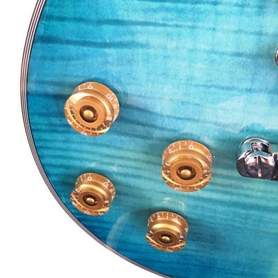 Custom Crown Teal Aqua Tiger Maple Top Guitar - Image 5