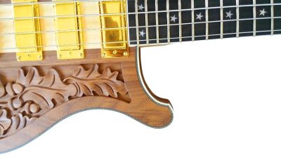 Custom Nova 4004 LK Natural Satin Carved Walnut Bass - Image 5