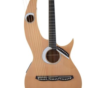 Custom Eclipse Harp Double Neck Natural Finish Acoustic Guitar