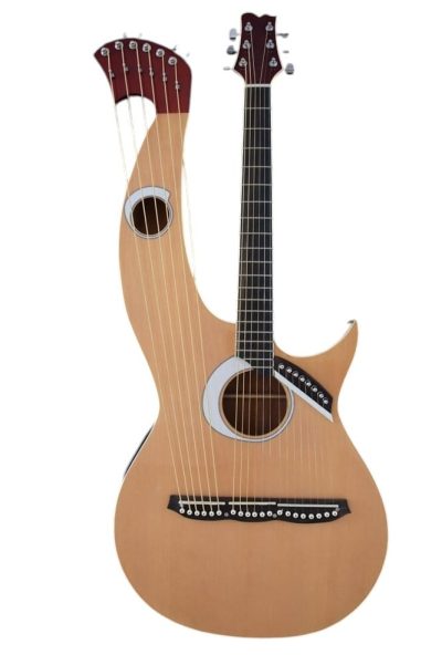 Custom Eclipse Harp Double Neck Natural Finish Acoustic Guitar - Image 12