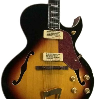 Custom Crown ES175 Vintage Sunburst Hollow Body Archtop Florentine Cutaway P90 Pickups Guitar