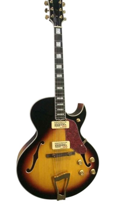 Custom Crown ES175 Vintage Sunburst Hollow Body Archtop Florentine Cutaway P90 Pickups Guitar - Image 3