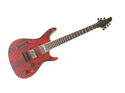 Custom Onyx Regius 7 Gothic Monolith Black Pored Red Matte Finish Guitar - Image 2