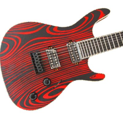 Custom Onyx Regius 7 Gothic Monolith Black Pored Red Matte Finish Guitar