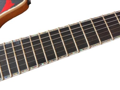 Custom Onyx Regius 7 Gothic Monolith Black Pored Red Matte Finish Guitar - Image 6