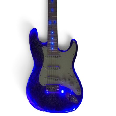 Custom Regent ST Plexiglass Acrylic Blue LED Electric Guitar