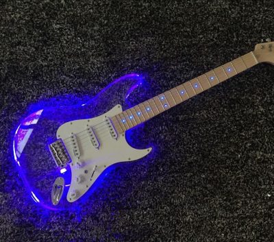 Custom Regent ST Plexiglass Acrylic Multi Colored LED Guitar - Image 4