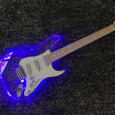 Custom Regent ST Plexiglass Acrylic Multi Colored LED Guitar - Image 4