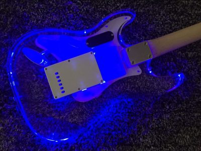 Custom Regent ST Plexiglass Acrylic Multi Colored LED Guitar - Image 6