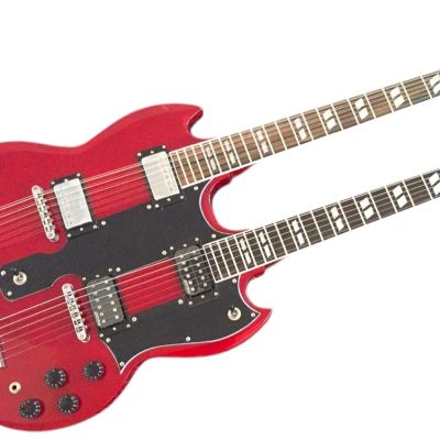 Custom Crown SG Jimmy Page Cherry Red Double Neck 12 and 6 String EDS1275 Guitar