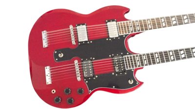 Custom Crown SG Jimmy Page Cherry Red Double Neck 12 and 6 String EDS1275 Guitar - Image 3