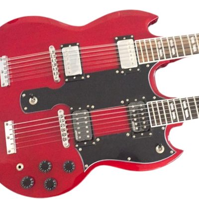 Custom Crown SG Jimmy Page Cherry Red Double Neck 12 and 6 String EDS1275 Guitar - Image 3