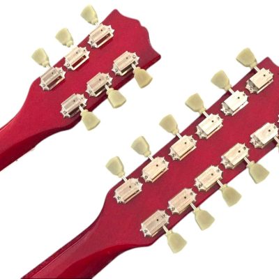 Custom Crown SG Jimmy Page Cherry Red Double Neck 12 and 6 String EDS1275 Guitar - Image 4