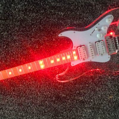 Custom Regent ST Plexiglass Acrylic Multi Colored LED Guitar - Image 11