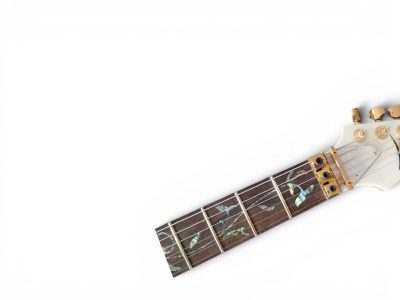 Custom Axis SVAI Jem Gold Flower Design White Electric Guitar - Image 6