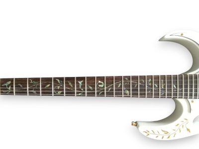 Custom Axis SVAI Jem Gold Flower Design White Electric Guitar - Image 7