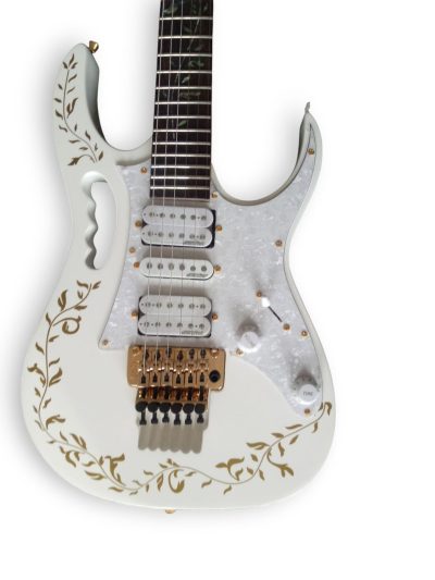 Custom Axis SVAI Jem Gold Flower Design White Electric Guitar