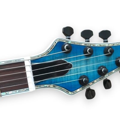Custom Onyx Regius Blue Burst Flame Maple 8 String Guitar - Image 6