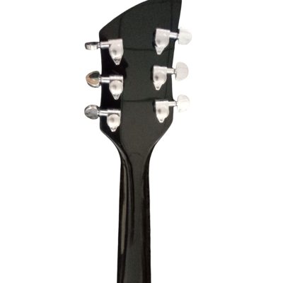 Custom Nova Jetglo Black 325 Maple Fretboard Bigsby Guitar - Image 3