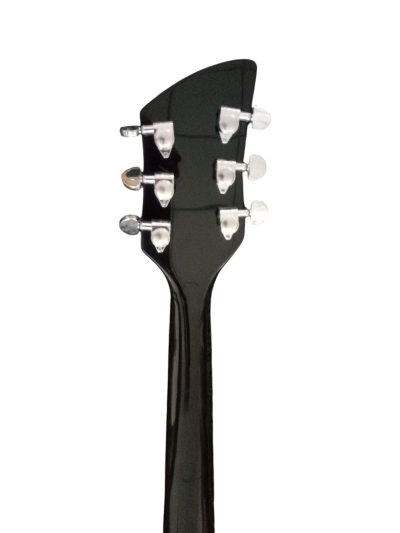 Custom Nova Jetglo Black 325 Maple Fretboard Bigsby Guitar - Image 3