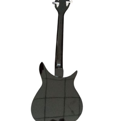 Custom Nova Jetglo Black 325 Maple Fretboard Bigsby Guitar - Image 4