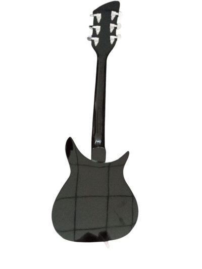Custom Nova Jetglo Black 325 Maple Fretboard Bigsby Guitar - Image 4