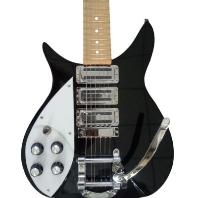 Custom Nova Jetglo Black 325 Maple Fretboard Bigsby Guitar