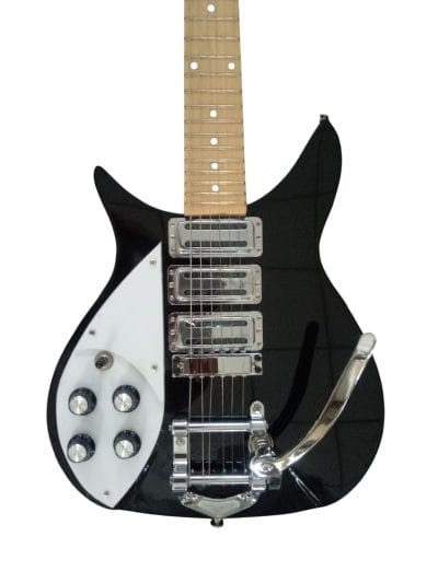 Custom Nova Jetglo Black 325 Maple Fretboard Bigsby Guitar