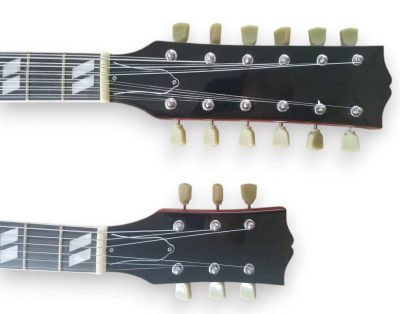 Custom Crown SG Jimmy Page Red Double Neck 12 and 6 String EDS1275 Guitar - Image 3