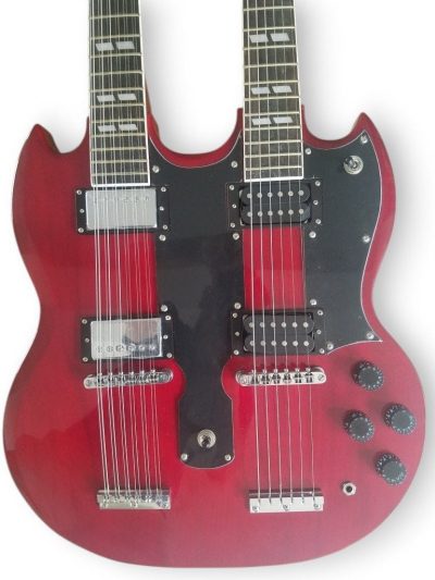 Custom Crown SG Jimmy Page Red Double Neck 12 and 6 String EDS1275 Guitar
